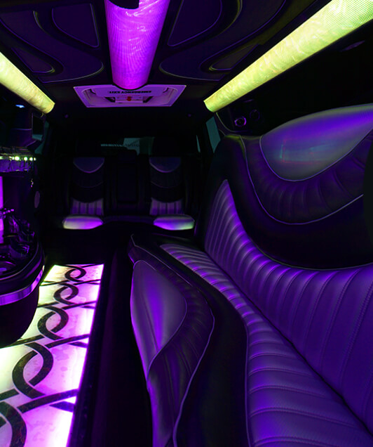 modern interior on a luxury limousine